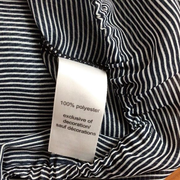 Women’s‎ Maurice’s Navy Blue and White Sheer Blouse Size Large - Picture 6 of 9